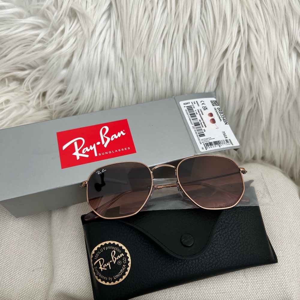 💖RayBan Hexagon in Pink Copper